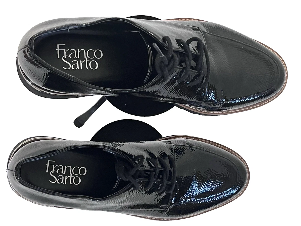 Mocassins Bas Femme Franco Sarto En Cuir Noir - Taille 5, Style Oxford à Enfiler