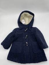 NWT Crewcuts by J.Crew Autumn Faux Sherpa Coat Color navy blue, size 2