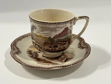 Miniature Johnson Bros OLD BRITAIN CASTLE Teacup & Saucer ENGLAND