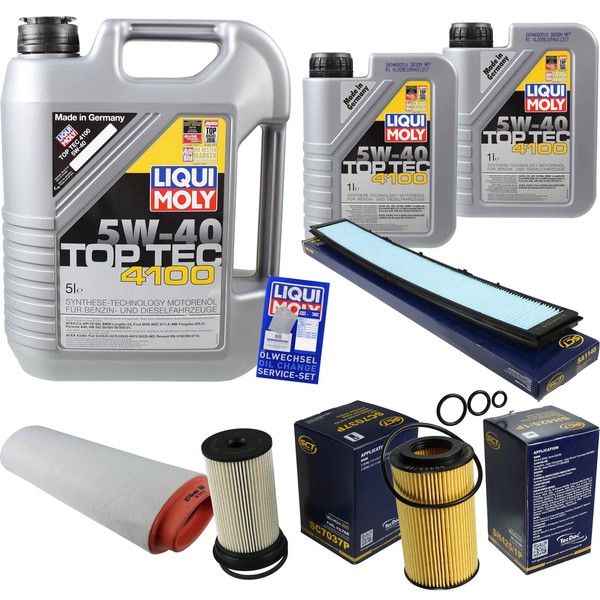 Inspektionskit Filter Liqui Moly ÖL 7L 5W-40 FüR BMW 3Er E46 320D 318D 318Td-image