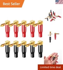 10pcs Right Angle Speaker Plugs 4mm/0.16" 90 Degree Connector Right Angle Ban...