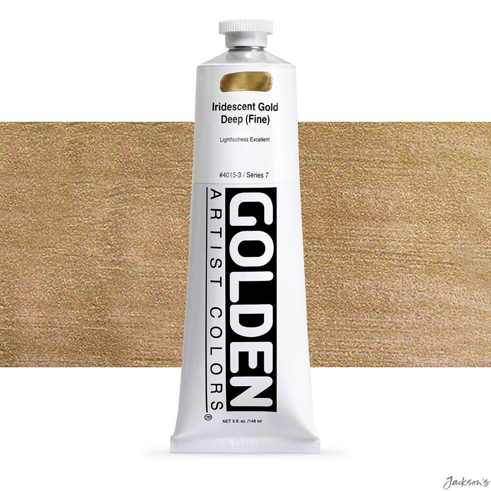 Golden Heavy Body Acrylic Paint Iridescent 148ml Tube Gold Deep Fine Art