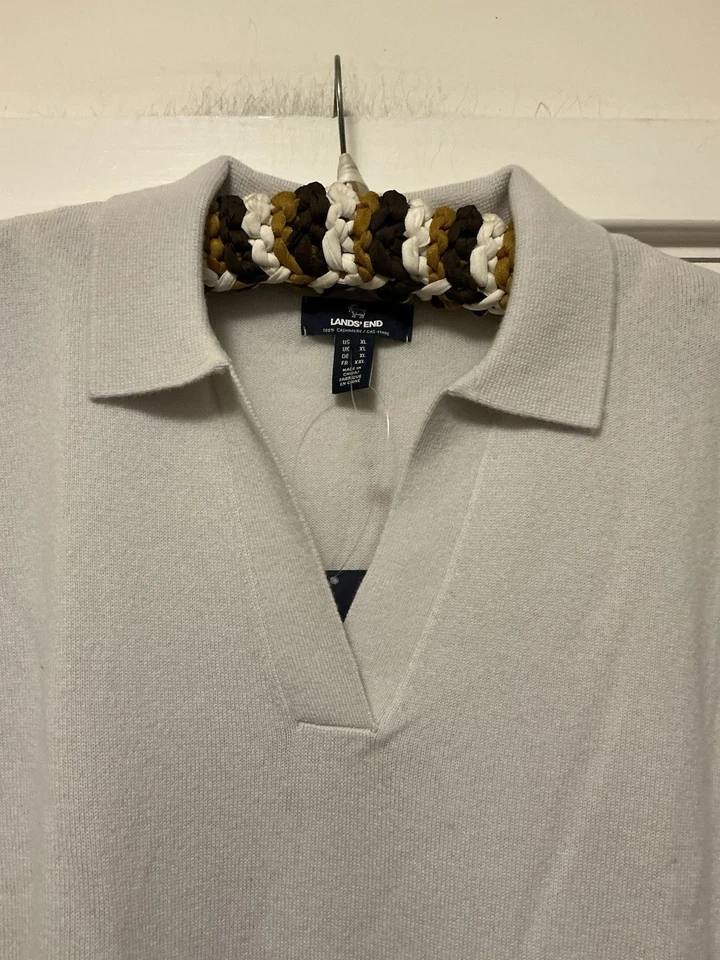 Lands' End Collared Long Sleeve Cashmere Jumper Size Xl New With Tags. - Image 2 of 4