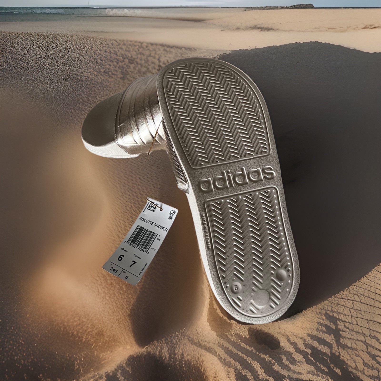 PANTOFOLA D’ORO Adidas Adilette Shower sandalo donna taglia 7 slide. Multicolore. Nuovo Con Etichette.