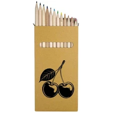12 x 'Two Cherries' Long 178mm Coloured Pencils / Pencil Set (PE00069437)