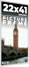 22x41 Frame White Wood Picture Photo Frame with UV Acrylic and Acid Free Backing