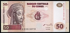 CONGO DEMOCRATIC REPUBLIC - 50 FRANCS UNC 4.1.2000 P 91