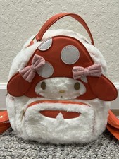 My Melody Sanrio Small Faux Fur Backpack Zip ...