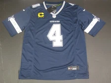Dak Prescott #4 Dallas Cowboys 2025-26 Captains Patch Men's Jersey Blue
