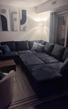 HONBAY Sectional Sleeper Sofa with Pull Out Bed U-shape Sectional Couch