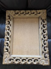 Large Vintage Hand Carved Wooden Mirror/Picture Frame