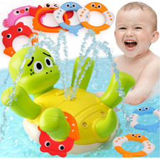 Sprinkler Swimming Turtle Bath Toy 5 Rings Toddler Baby 6M-4Y Gift