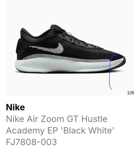Nike G.T. Zapatos deportivos de baloncesto Hustle Academy para hombre negros FJ7791-003 TALLA-10,5 - Imagen 2 de 6