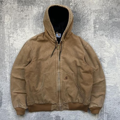 Vintage Carhartt Active Jacket Large Mens Tan Beiege Brown Y2K 00s