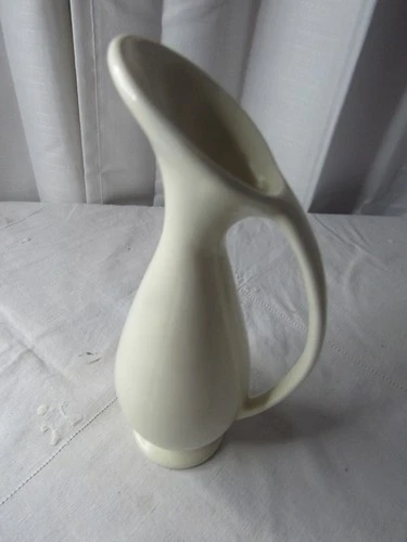 Vintage Red Wing Pottery Cream Colored Bud Vase Pitcher 7" Tall Marked M1510