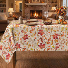 Maple Leaf Fall Tablecloth 60 x 84 Inch Rectangular