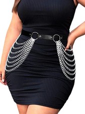 Punk Black Waist Harness Body Chain Belt Leather Rave Lingerie Goth Accessories