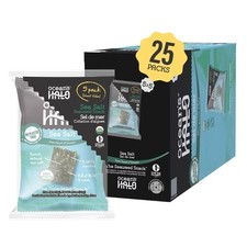 Crispy Organic Seaweed Snack Sheets, 25 Pack Roasted Nori for Healthy Eating