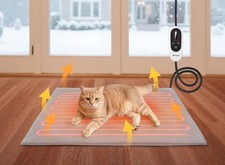 Pet Heating Pad for Cats and Small Dogs Heated Cat Bed with 4-Level Timer ...
