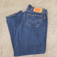 Levis 501 Jeans Mens Fits 36x29 Dark Wash Denim Button Fly Original