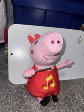 2021 Peppa Pig Plush Cartoon 13" Talks Sings Rare Musical Note Dress Microphone