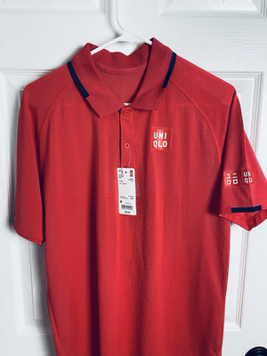 Uniqlo Roger Federer RF 2021 French Open Polo Tennis Shirt Medium