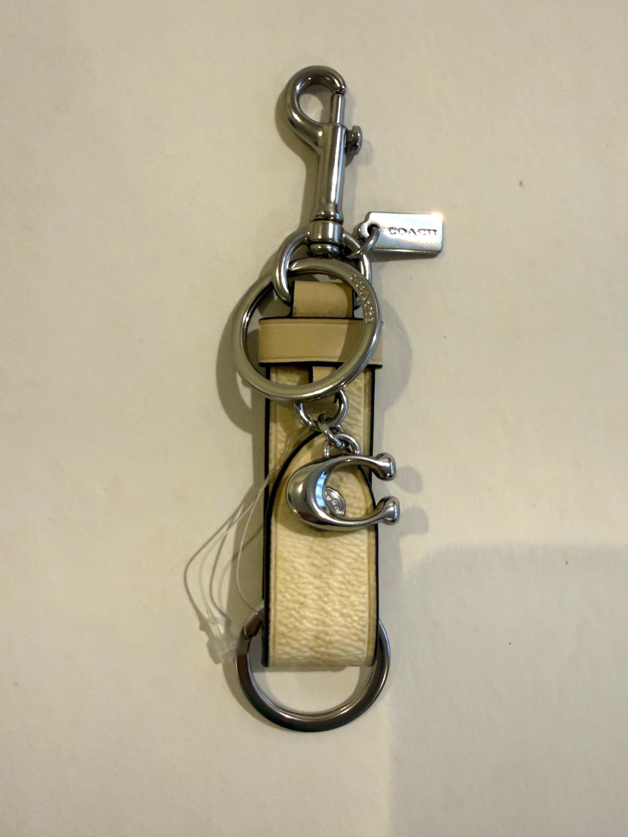 Coach Trigger Snap Bag Charm , key chain, fob,in Signature Canvas
