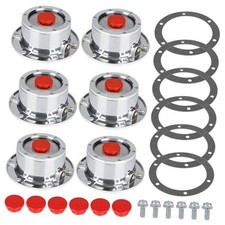 6 Pack 343-4009 Trailer Hub Caps Kit 6 Set 343 4009 Aluminum 6PCS-3434009