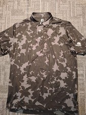 Footjoy Polo Shirt Men's Large Camo Negative Space Floral Performance Papago