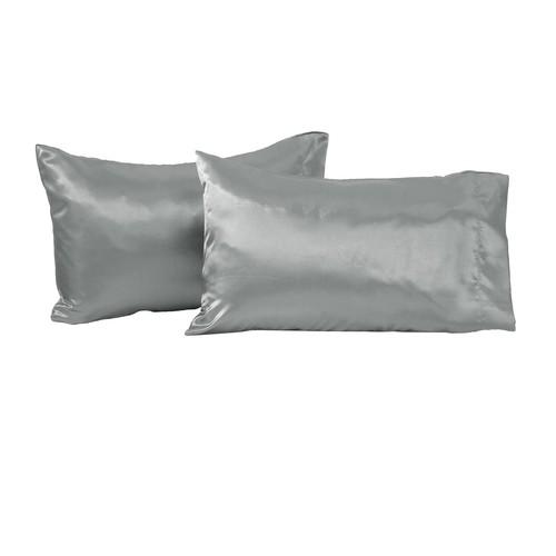 Satin Pillowcase for Hair and Skin Jumbo / Queen - Silver Silk Pillowcase 2 Pack - 第 1/9 張圖片