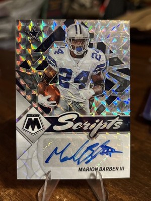 2022 Panini Mosaic Scripts Marion Barber III #S-MBA Auto Dallas Cowboys