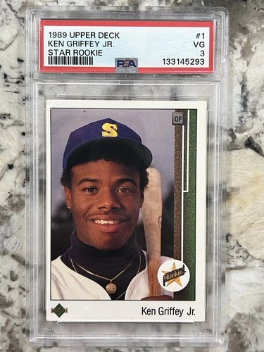 1989 Upper Deck Ken Griffey Jr Star Rookie RC #1 PSA 3