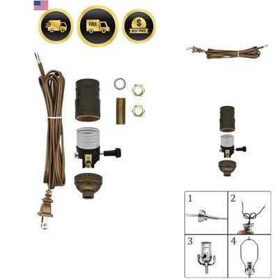 Make a Lamp or Repair Kit - All Essential Hardware, 3 Way Socket, and Matchin...