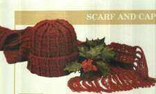SCARF CAP HAT SET WOMEN'S CROCHET PATTERN INSTRUCTIONS