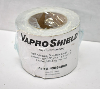 VaproShield Pro Shield Vapr-SS Flashing Self Adhered Stainless Steel Roll 4''x50'