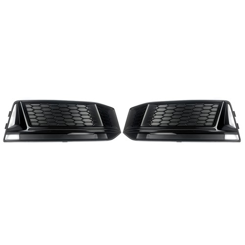 Black RS5 Style Fog Light Grill Bezel Cover for Audi A4 B9 S-line/S4 B9 16-18 - Picture 6 of 10