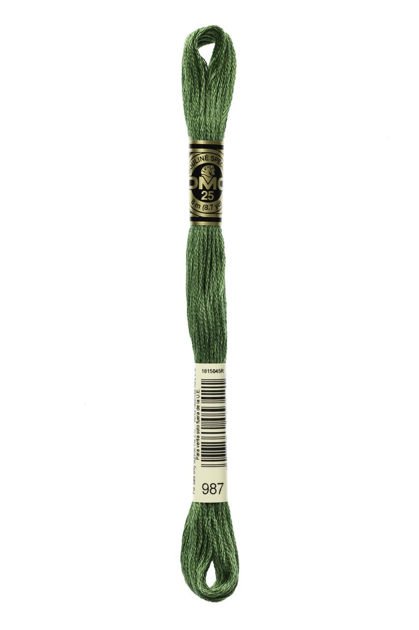 DMC 8 METER STRANDED COTTON CROSS STITCH THREAD DMC 987 DARK FOREST GREEN