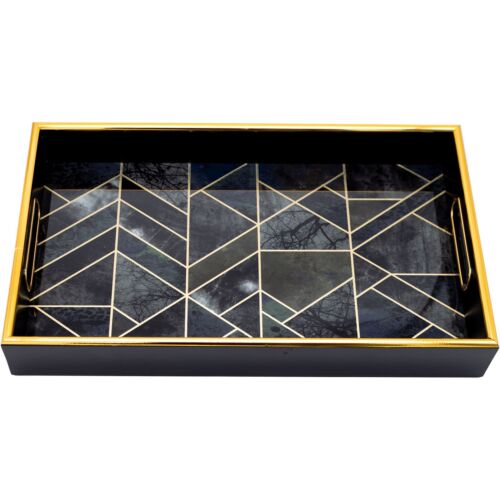 Luxory Rectangle Abstract Kitchen Serving Drinks Candle Decor Coffee Table Tray - Picture 4 of 9