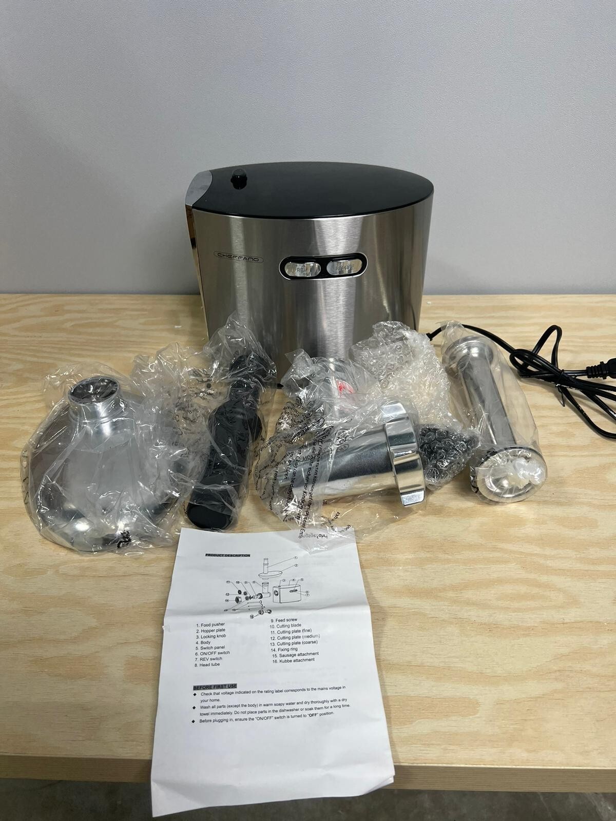 CHEFFANO Meat Grinder, Max Stainless Steel Meat Grinder Electric, Model AZ-MH091