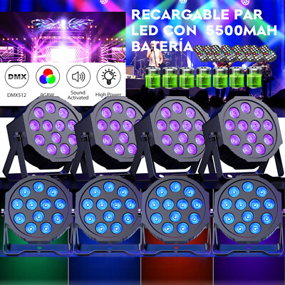 5500mAh Wiederaufladbar Led Par Can Bühnenlicht Timer RGBW Akku 12 LED Disco DMX