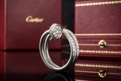 Cartier Juste un Clou Ring mit 77 Diamanten in Weißgold 750 Größe 53 OVP Schmuck