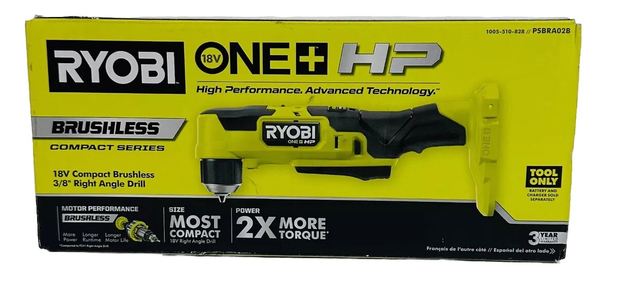 Ryobi 18V Cordless Right Angle Drill - PSBRA02B