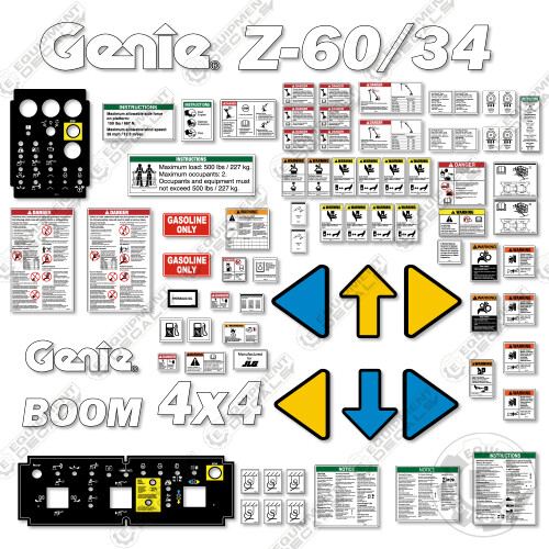 Fits Genie Z-60/34 Decal Kit (GASOLINE ONLY VERSION) Boom Lift | eBay