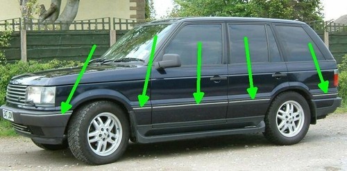 1995-2002 RANGE ROVER P38 10PC CHROME TRIM SET P38 96 97 98 99 00 01 02 - Foto 3 di 6