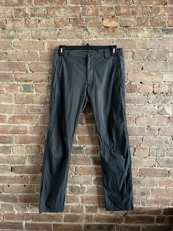 Vintage Lanvin Men’s Poplin Pants, Sz 46 IT, US 32 Charcoal Cotton
