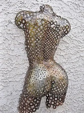 Metal Wall Art  abstract Metal Torso Modern Female Sculpture by Holly Lentz