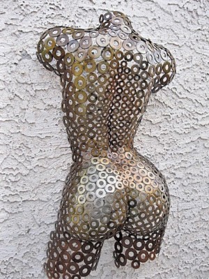 Metal Wall Art  abstract Metal Torso Modern Female Sculpture by Holly Lentz