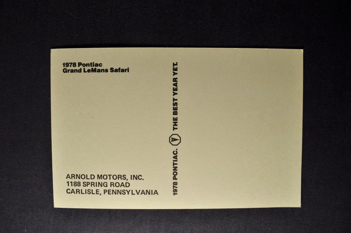 1978 Pontiac Grand LeMans Safari Station Wagon Postcard