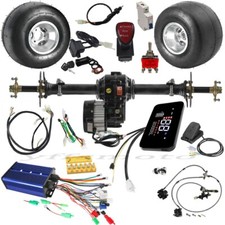 34'' Rear Axle Kits 72V 1500W Differential Motor Gear Box 5'' Tire for Golf Cart
