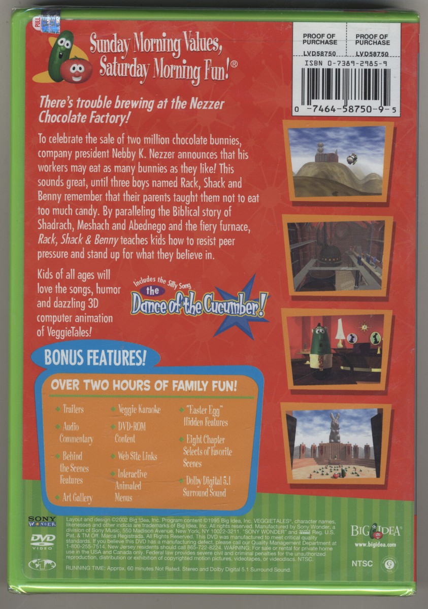 Veggietales - Rack, Shack & Benny - Sealed DVD - Animated